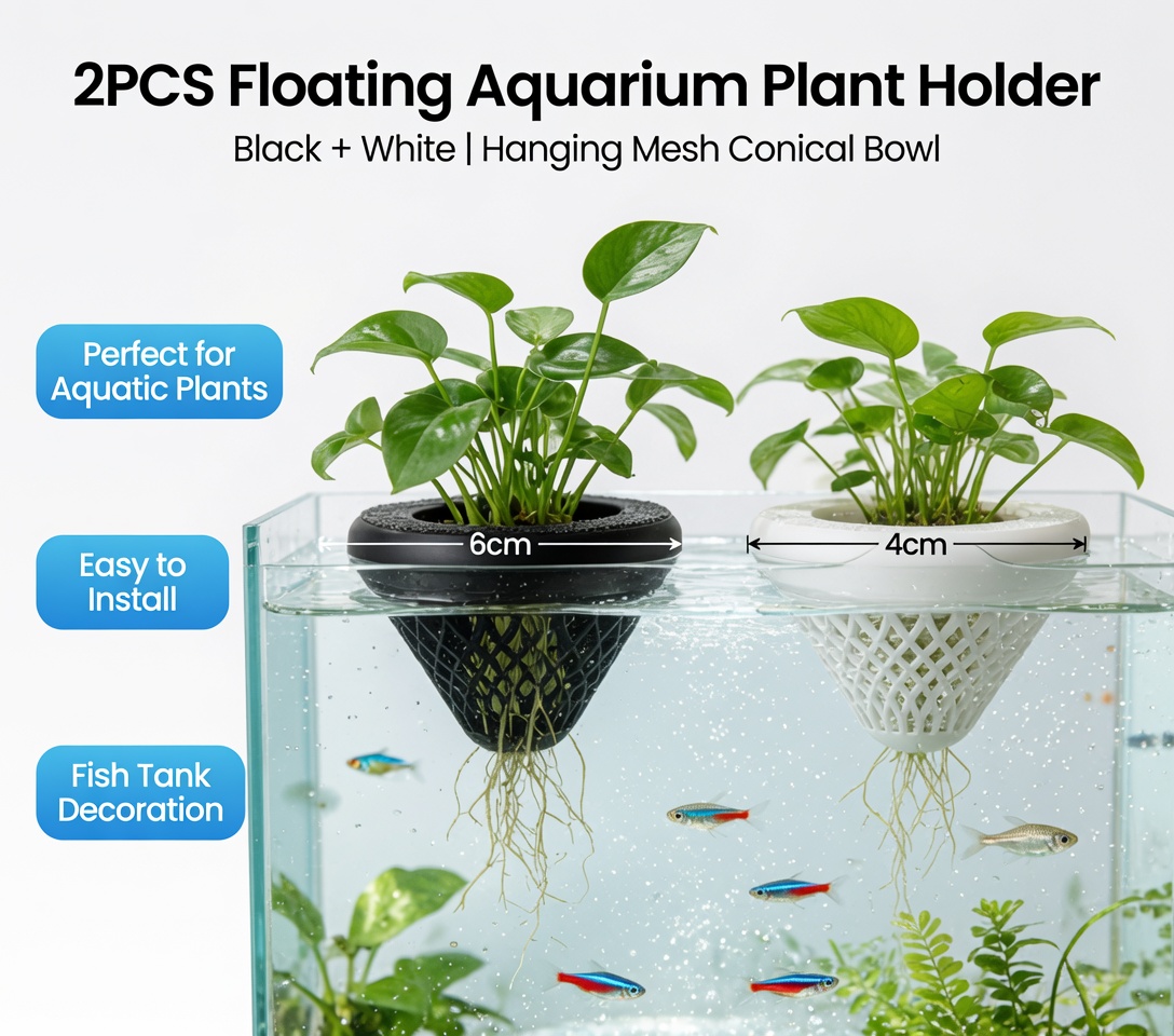 2PCS 플로팅 수족관 식물 홀더, 물고기 탱크용 걸이 - Aquarium Innovative Marine 리뷰 및 가격